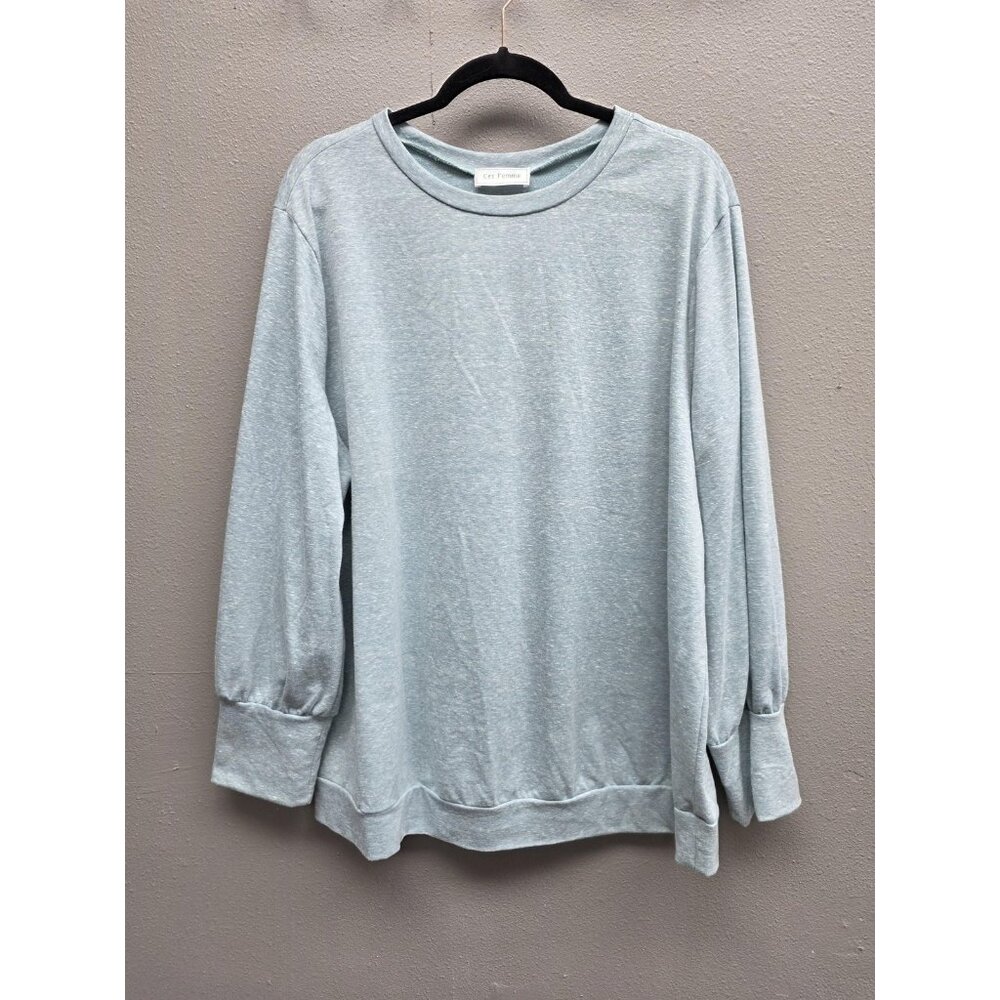 Ces Femme Sweater Womens 2XL Lightweight Crewneck Balloon Sleeve Pullover USA